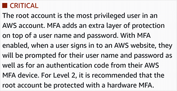 AWS Security Hub root account finding